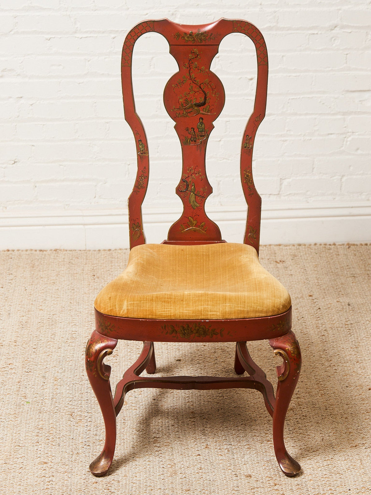 Louis XV Style Chinoiserie Writing Desk by Baker with Matching Chair