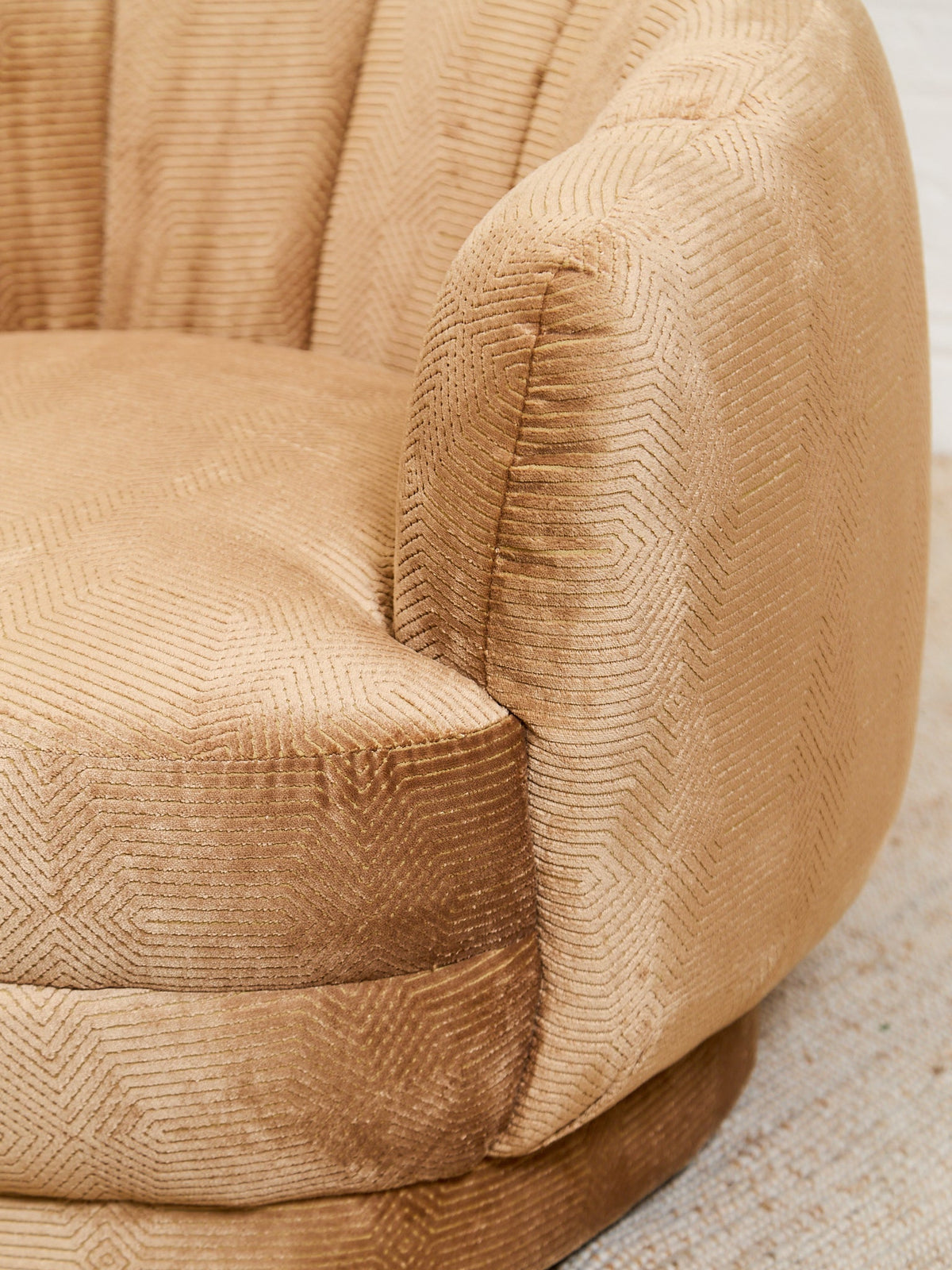 Rowan Swivel Chair in Maya Caramel Fabric
