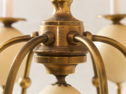 Queen Anne Vintage Brass and Faux Ostrich Egg Chandelier