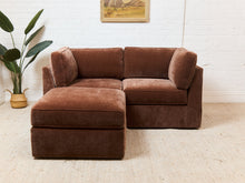 Diana Modular Loveseat and Ottoman in Amici Tobacco