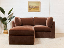 Diana Modular Loveseat and Ottoman in Amici Tobacco