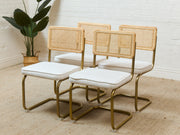Brass and Rattan Dining Chair