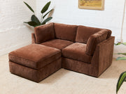 Diana Modular Loveseat and Ottoman in Amici Tobacco