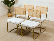 Brass and Rattan Dining Chair