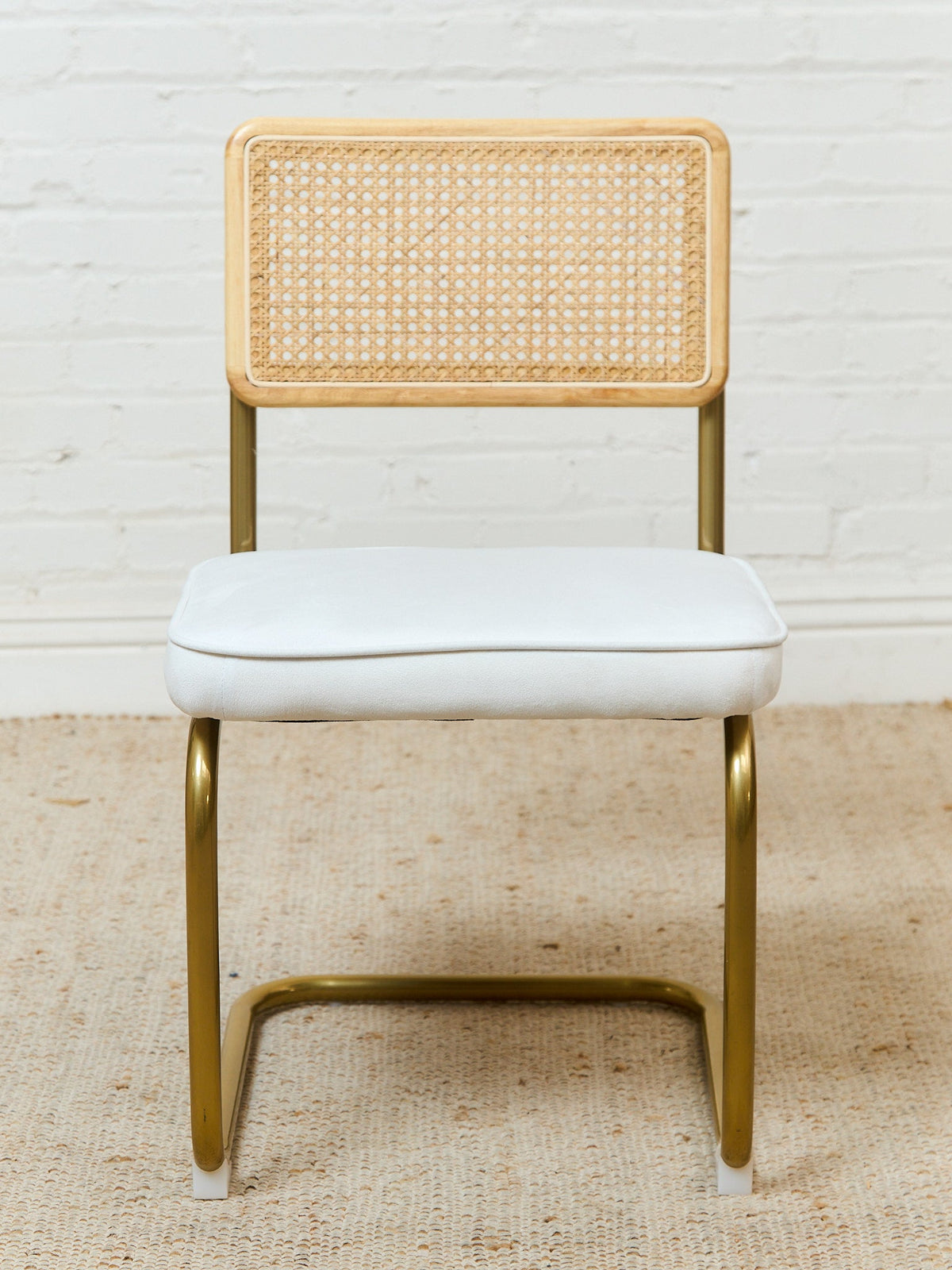 Brass and Rattan Dining Chair