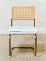 Brass and Rattan Dining Chair