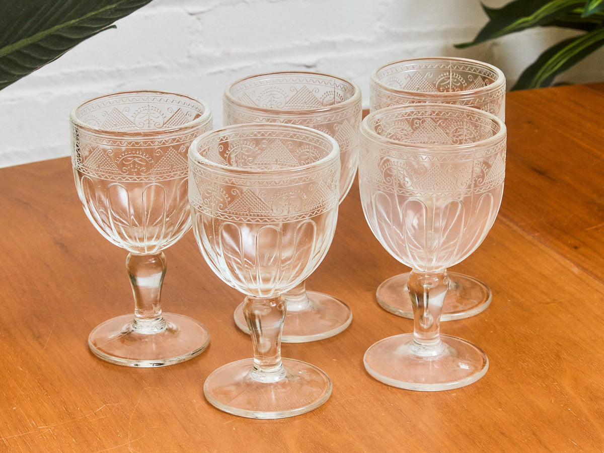 Set of Five Ralph Lauren Wine Goblets