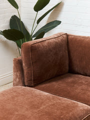 Diana Modular Loveseat and Ottoman in Amici Tobacco