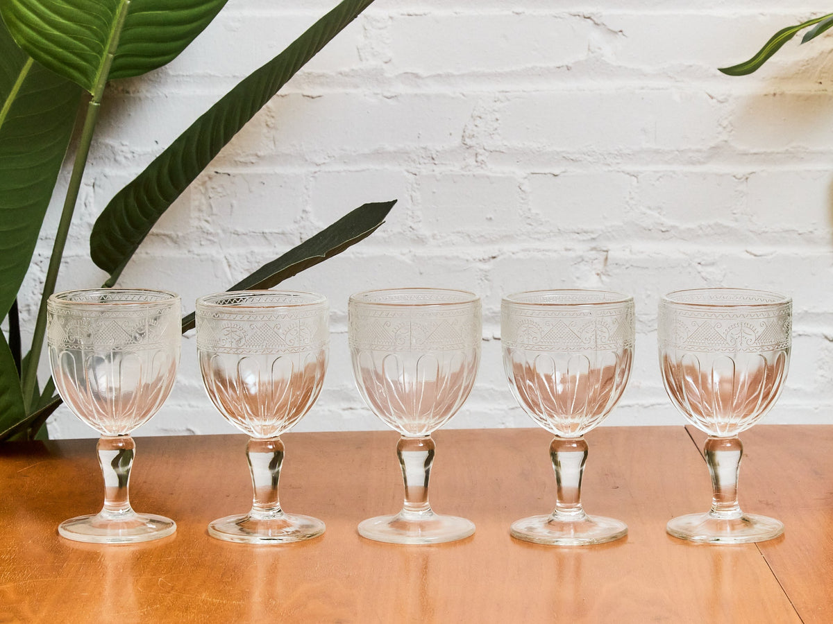 Set of Five Ralph Lauren Wine Goblets