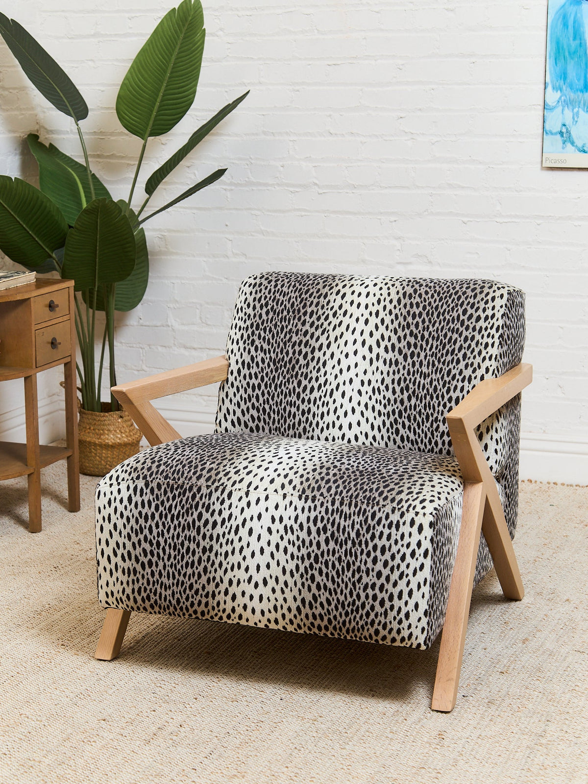 Zephyr Lounge Chair in Cheetah Upholstery