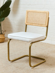 Brass and Rattan Dining Chair