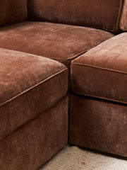 Diana Modular Loveseat and Ottoman in Amici Tobacco