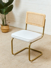 Brass and Rattan Dining Chair