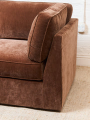 Diana Modular Loveseat and Ottoman in Amici Tobacco