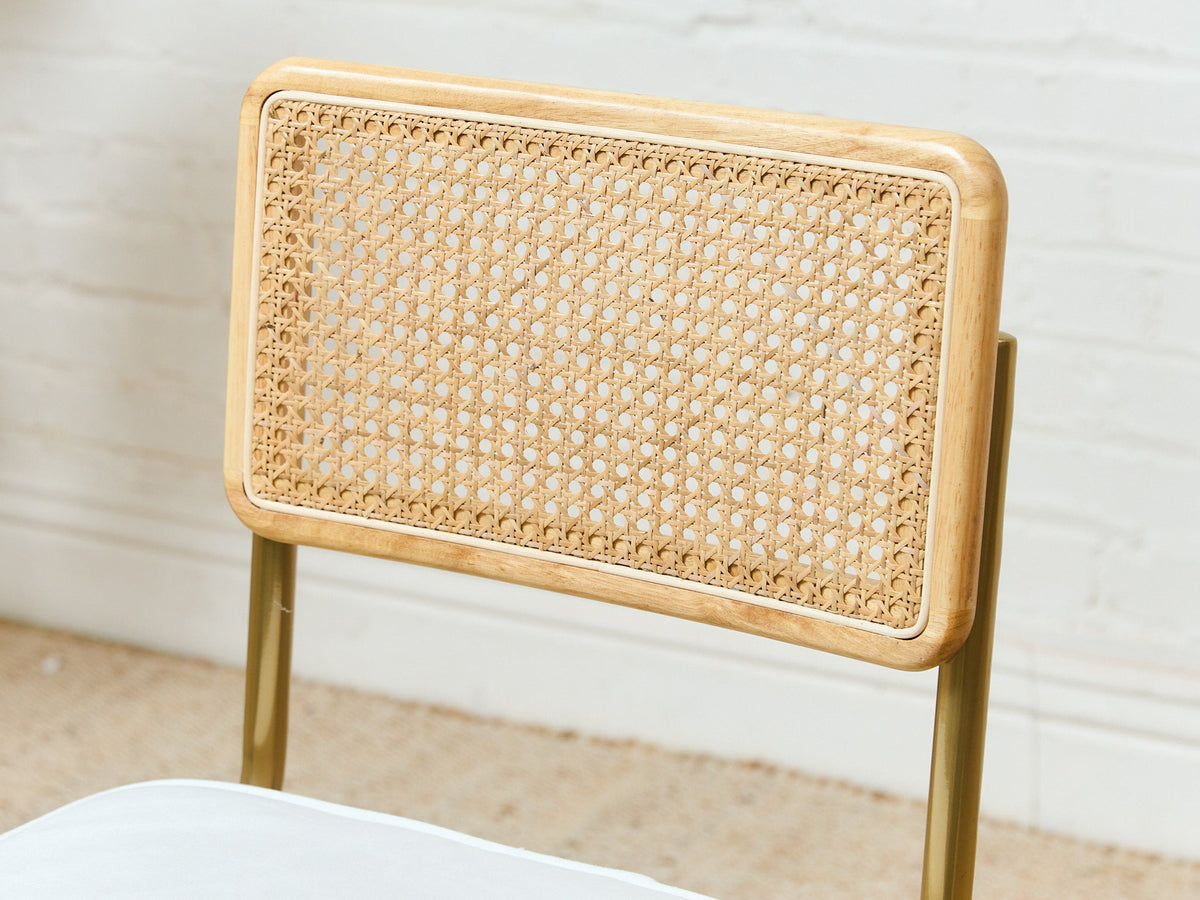 Brass and Rattan Dining Chair