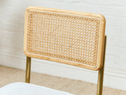 Brass and Rattan Dining Chair