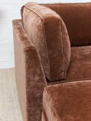 Diana Modular Loveseat and Ottoman in Amici Tobacco