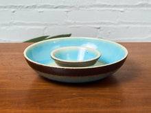 Vintage Robins Egg Blue Chips and Dip Bowl