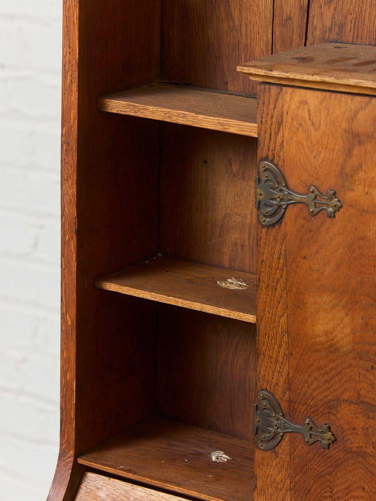 Rare Antique Arts and Crafts Style Oak Secretary Bookcase