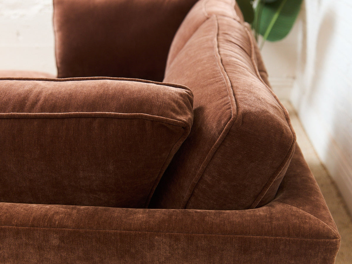 Diana Modular Loveseat and Ottoman in Amici Tobacco