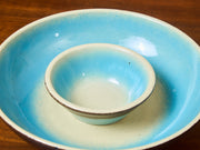 Vintage Robins Egg Blue Chips and Dip Bowl