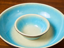 Vintage Robins Egg Blue Chips and Dip Bowl