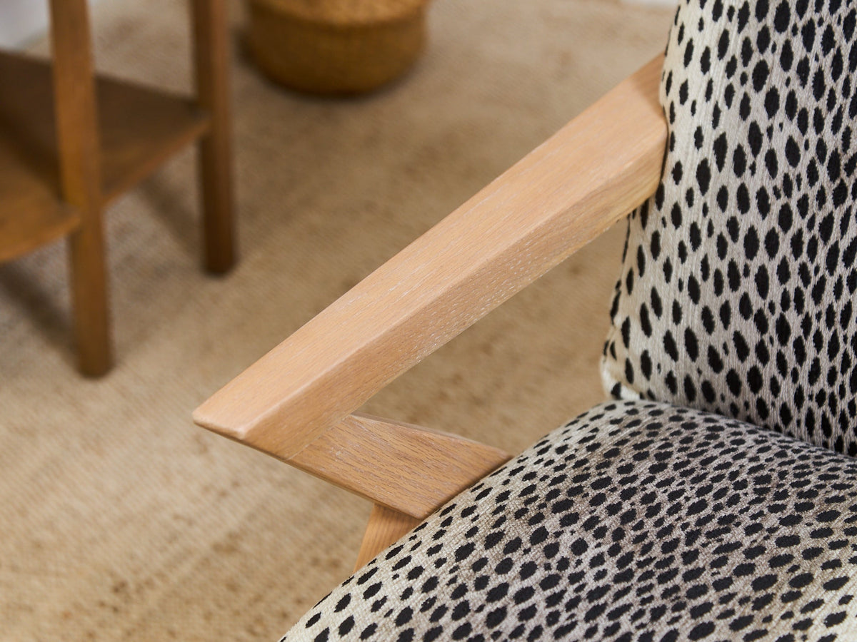 Zephyr Lounge Chair in Cheetah Upholstery