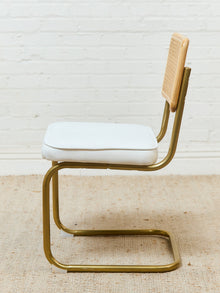 Brass and Rattan Dining Chair
