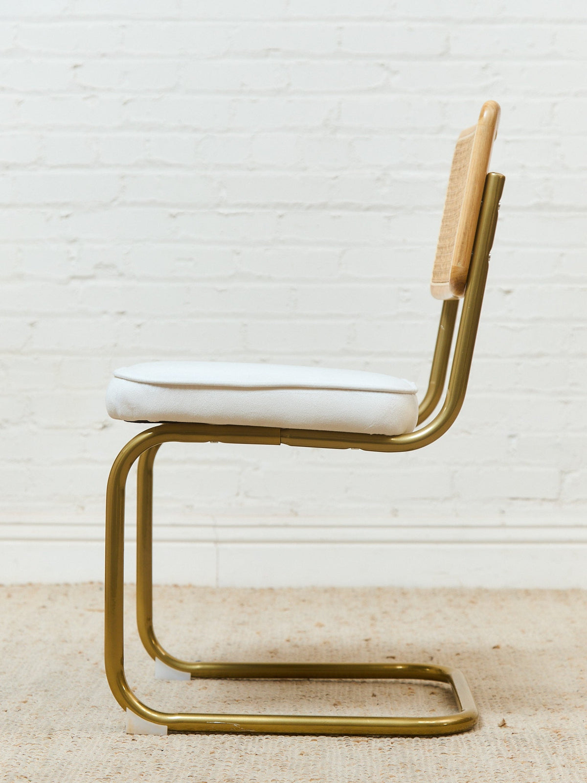 Brass and Rattan Dining Chair