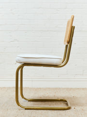 Brass and Rattan Dining Chair