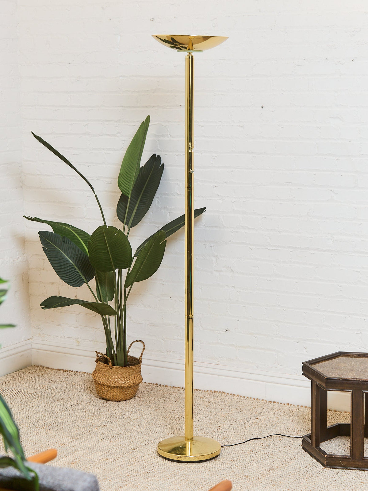 Brass Torchiere Lamp