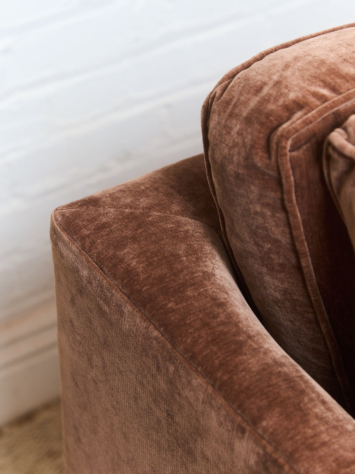 Diana Modular Loveseat and Ottoman in Amici Tobacco