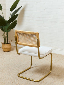 Brass and Rattan Dining Chair