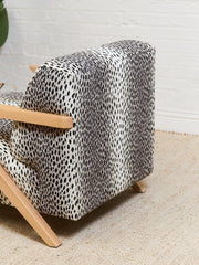 Zephyr Lounge Chair in Cheetah Upholstery