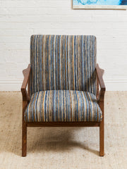Zayden Lounge Chair in Striped Upholstery