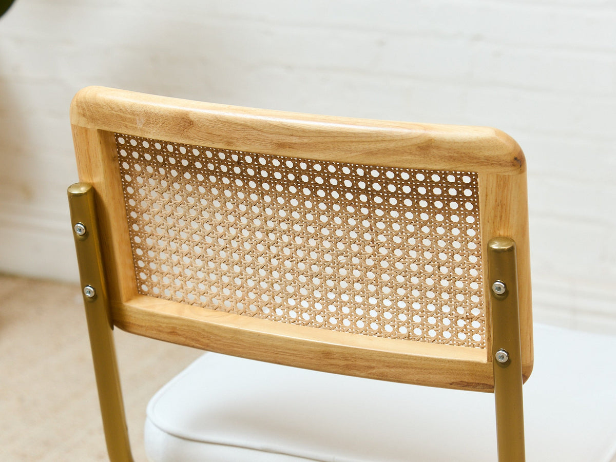 Brass and Rattan Dining Chair