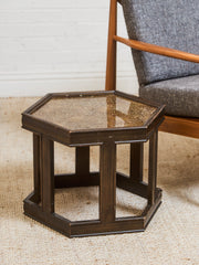 Hexagon Side Table Brown Saltman