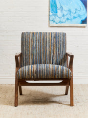 Zayden Lounge Chair in Striped Upholstery