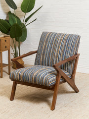 Zayden Lounge Chair in Striped Upholstery