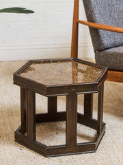 Hexagon Side Table Brown Saltman