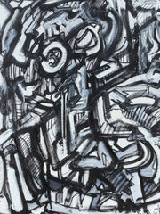 Black and White Acrylic Abstract by Shant Beudjekian