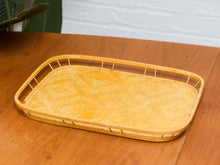 Vintage Bamboo and Wood Lap Tray 1980s Serving Tray Elegant Woven Design