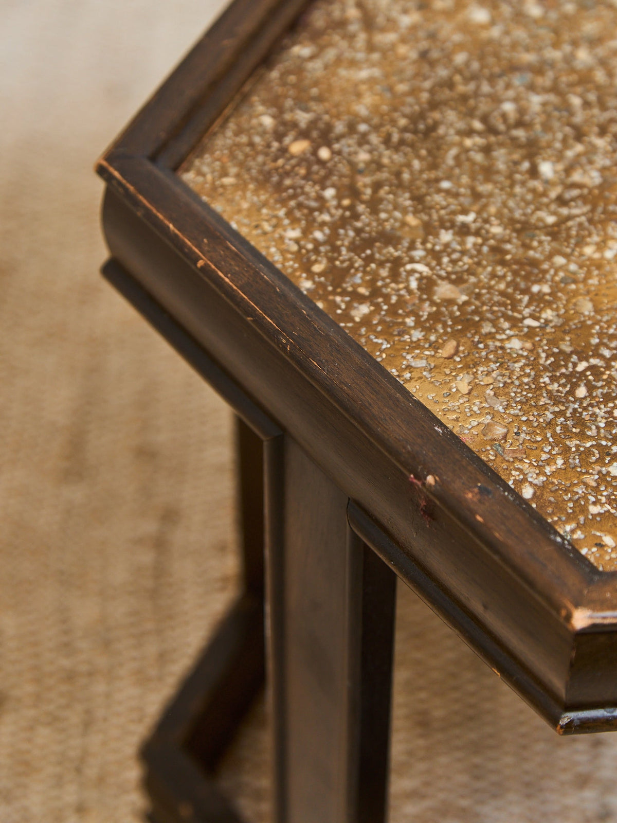 Hexagon Side Table Brown Saltman