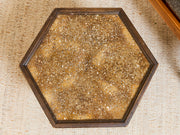 Hexagon Side Table Brown Saltman