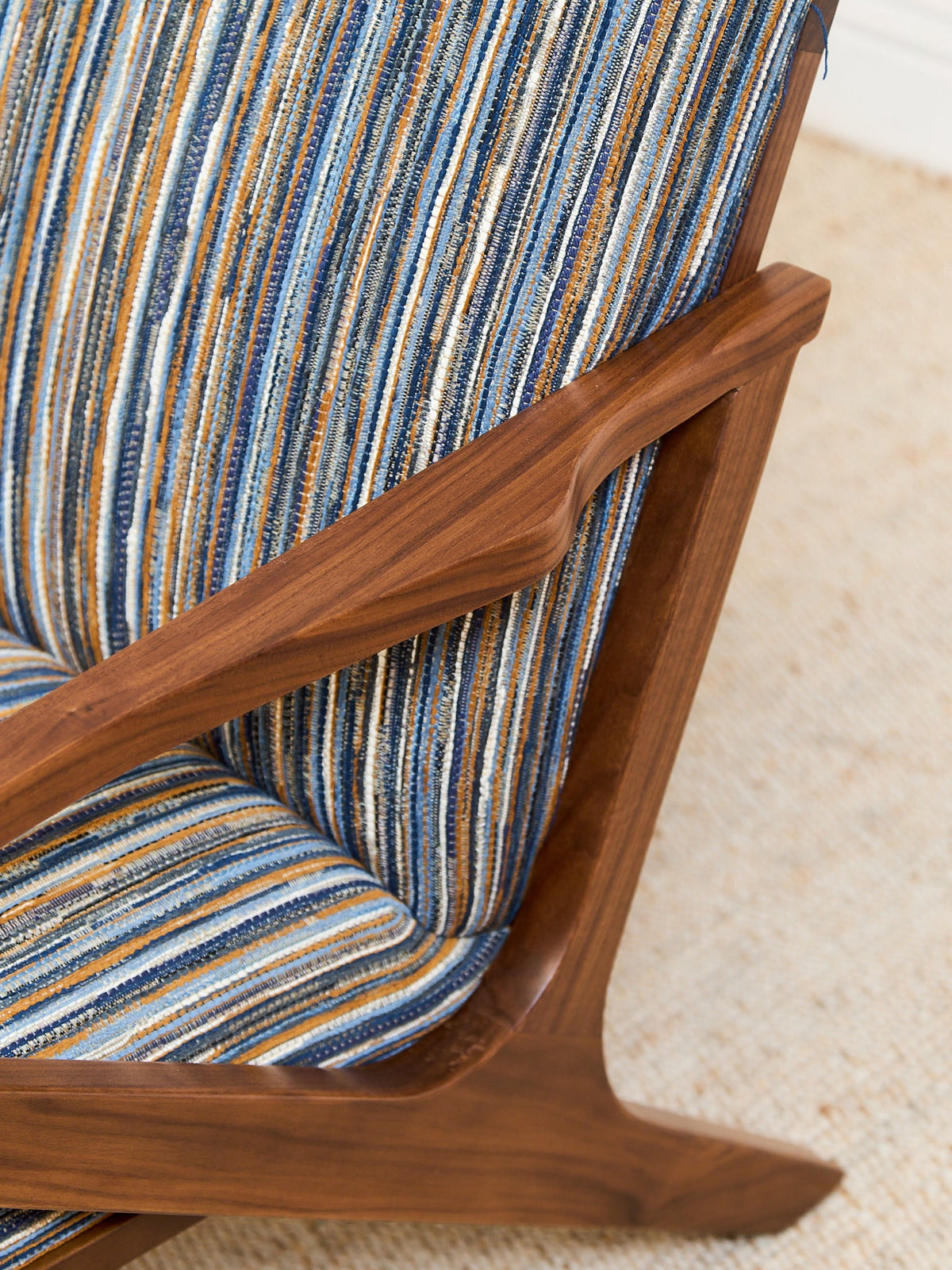 Zayden Lounge Chair in Striped Upholstery
