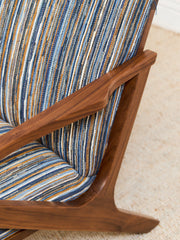 Zayden Lounge Chair in Striped Upholstery