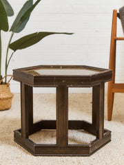 Hexagon Side Table Brown Saltman