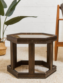 Hexagon Side Table Brown Saltman