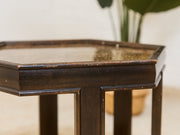 Hexagon Side Table Brown Saltman