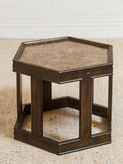 Hexagon Side Table Brown Saltman